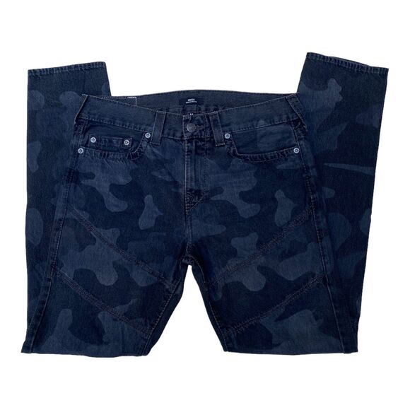 True Religion Gray Camo Rocco Moto Jeans Men’s 33/38 Inseam 33.5" Rise 12" - Picture 4 of 12